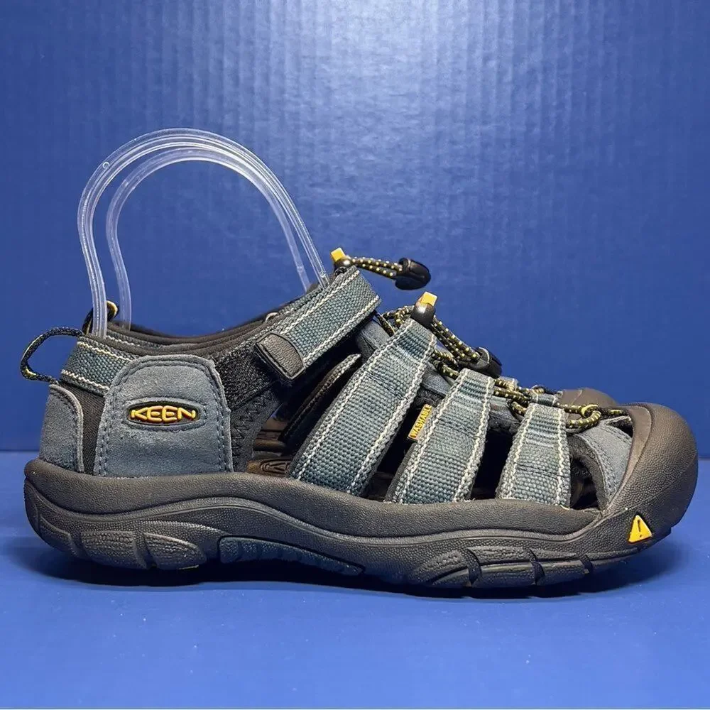 KEEN Big Kids Newport H2 Waterproof Trail Hiking Sandals Blue Grey Black Youth 4